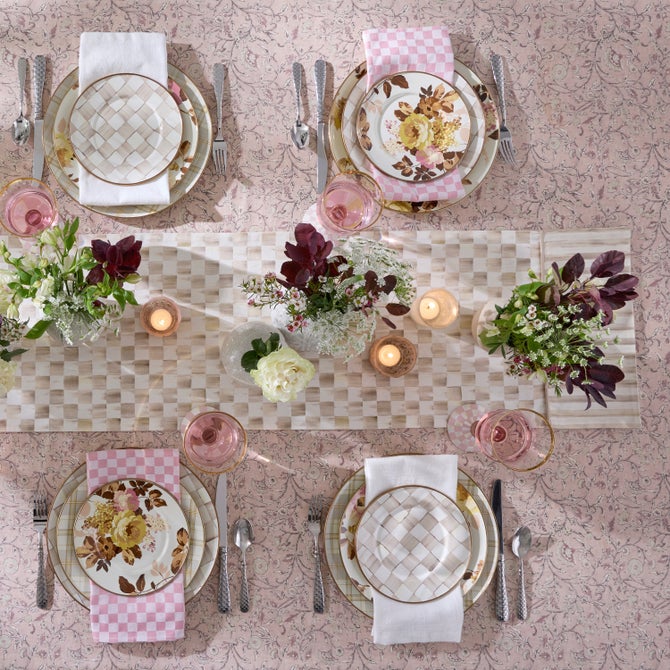 Mocha Check Table Runner image number 2