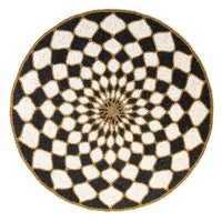 Kaleidoscope Black & Ivory Beaded Placemat