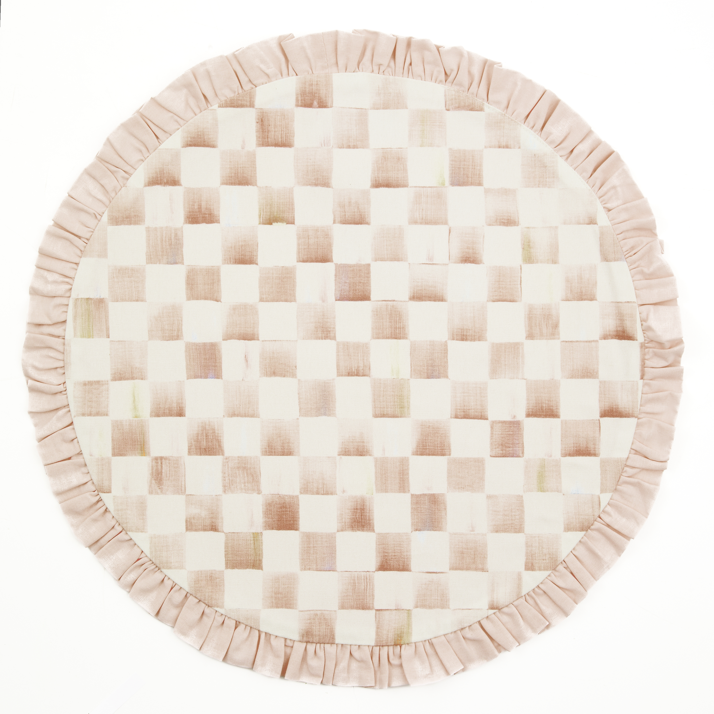 Mocha Check Round Placemat