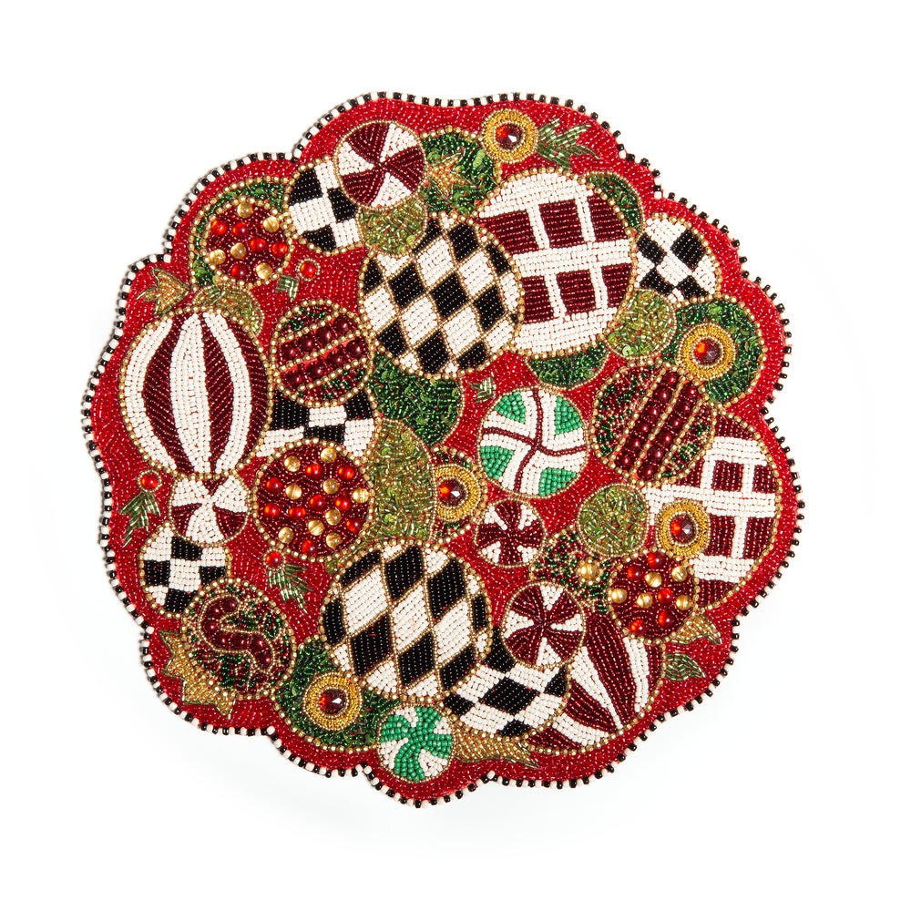 Jolly Ornaments Beaded Placemat mackenzie-childs Panama imagen 1