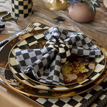 Black Check Napkin, Set of 4