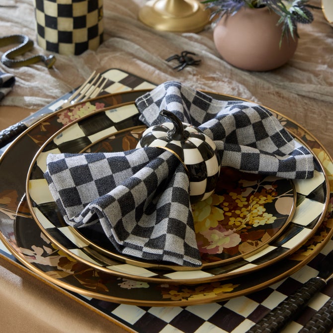 Black Check Napkin, Set of 4 image number 1