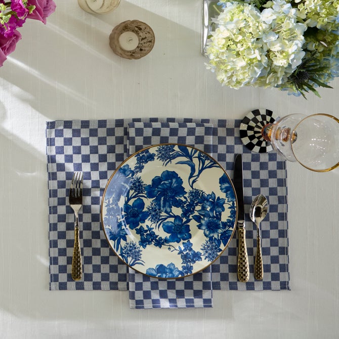 Indigo Check Napkin, Set of 4 image number 2