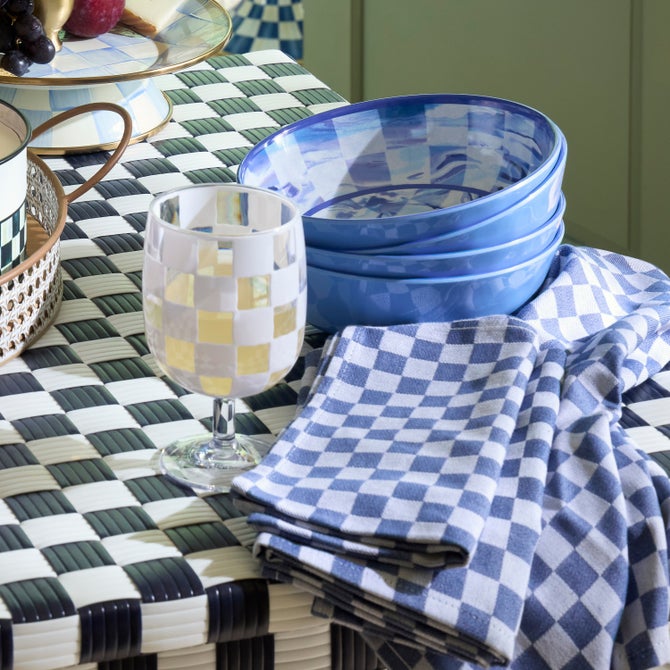 Indigo Check Napkin, Set of 4 image number 4