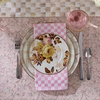 Pink Check Napkin, Set of 4