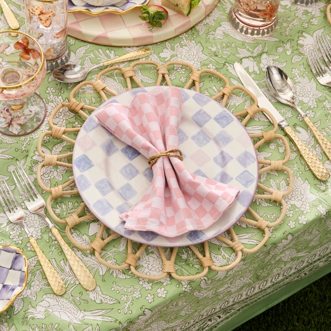 Pink Check Napkin, Set of 4 image number 1