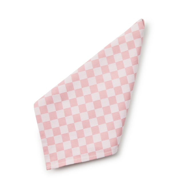 Pink Check Napkin, Set of 4 image number 0