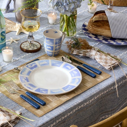 Flax Check Napkin, Set of 4