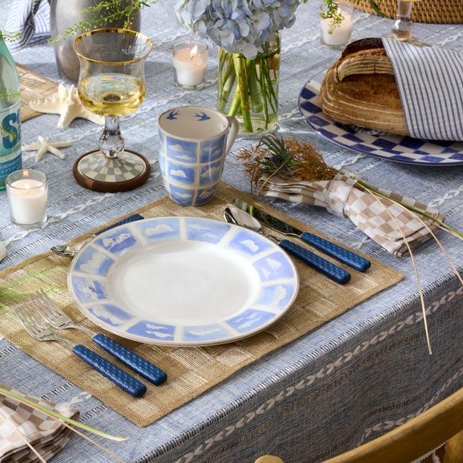 Flax Check Napkin, Set of 4 image number 1