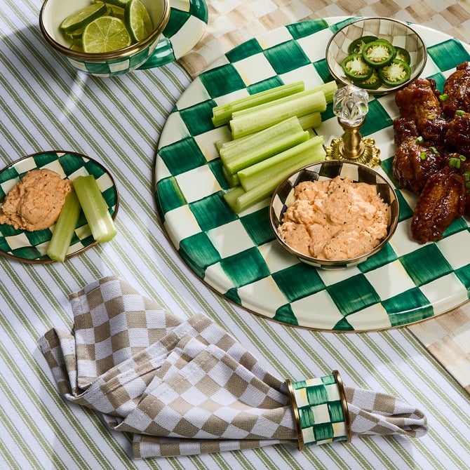 Flax Check Napkin, Set of 4 image number 1