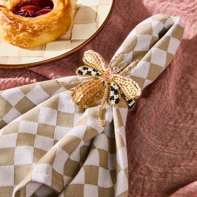 Flax Check Napkin, Set of 4 image number 2