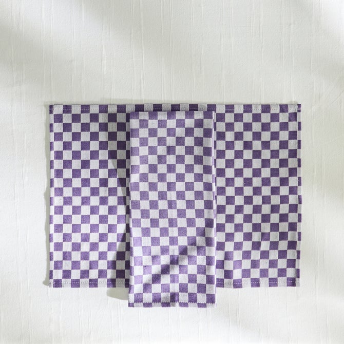 Plum Check Napkin, Set of 4 image number 2