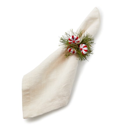 Peppermint & Pine Napkin Rings, Set of 4