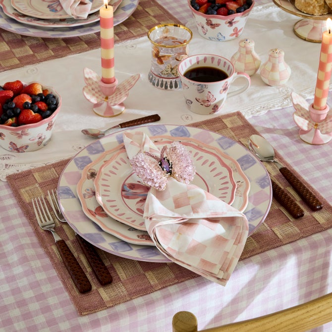 Pink Butterfly Hill Napkin Rings, Set of 4 image number 1