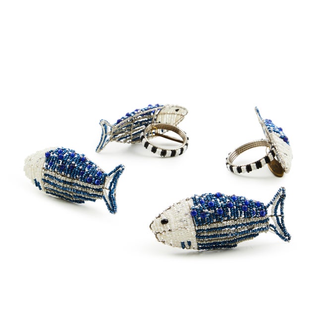 Go Fish Napkin Rings, Set of 4 image number 0