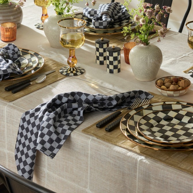 Black Check Napkin Rings, Set of 4 image number 3