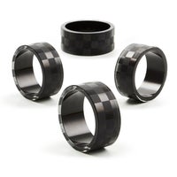 Black Check Napkin Rings, Set of 4