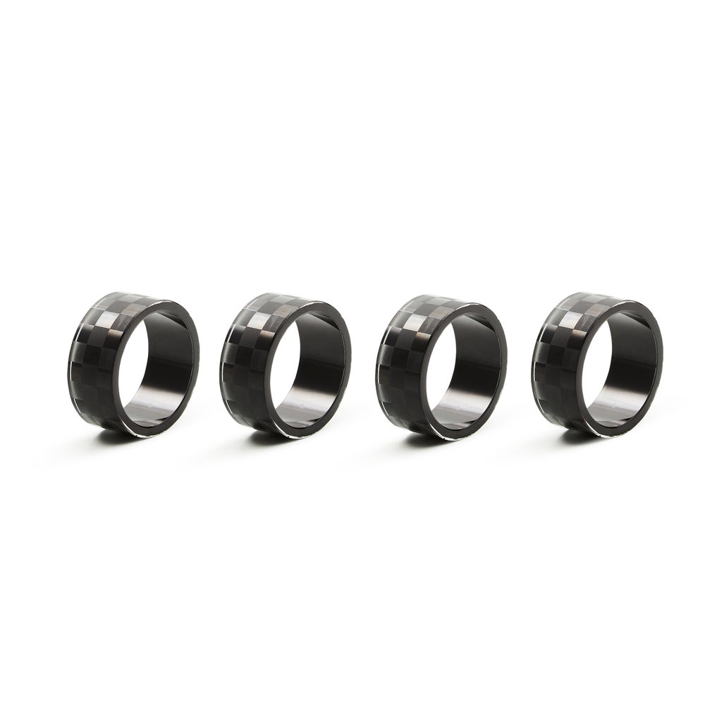 Black Check Napkin Rings, Set of 4 mackenzie-childs Panama imagen 1