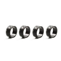 Black Check Napkin Rings, Set of 4
