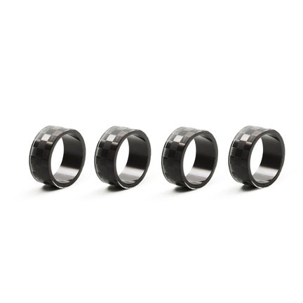 Black Check Napkin Rings, Set of 4