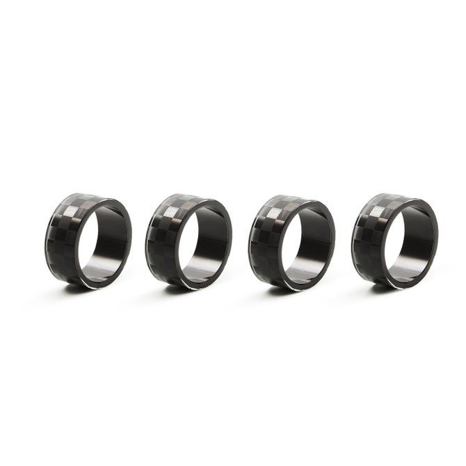 Black Check Napkin Rings, Set of 4 image number 0