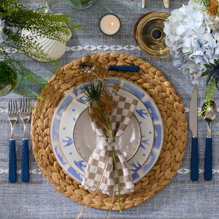 Clear Check Napkin Rings, Set of 4