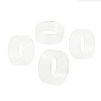 Clear Check Napkin Rings, Set of 4