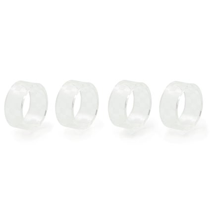 Clear Check Napkin Rings, Set of 4