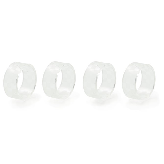 Clear Check Napkin Rings, Set of 4 image number 0