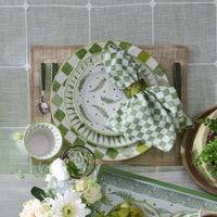 Green Check Napkin Rings, Set of 4