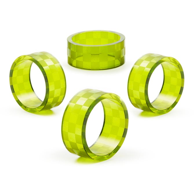 Green Check Napkin Rings, Set of 4 image number 2
