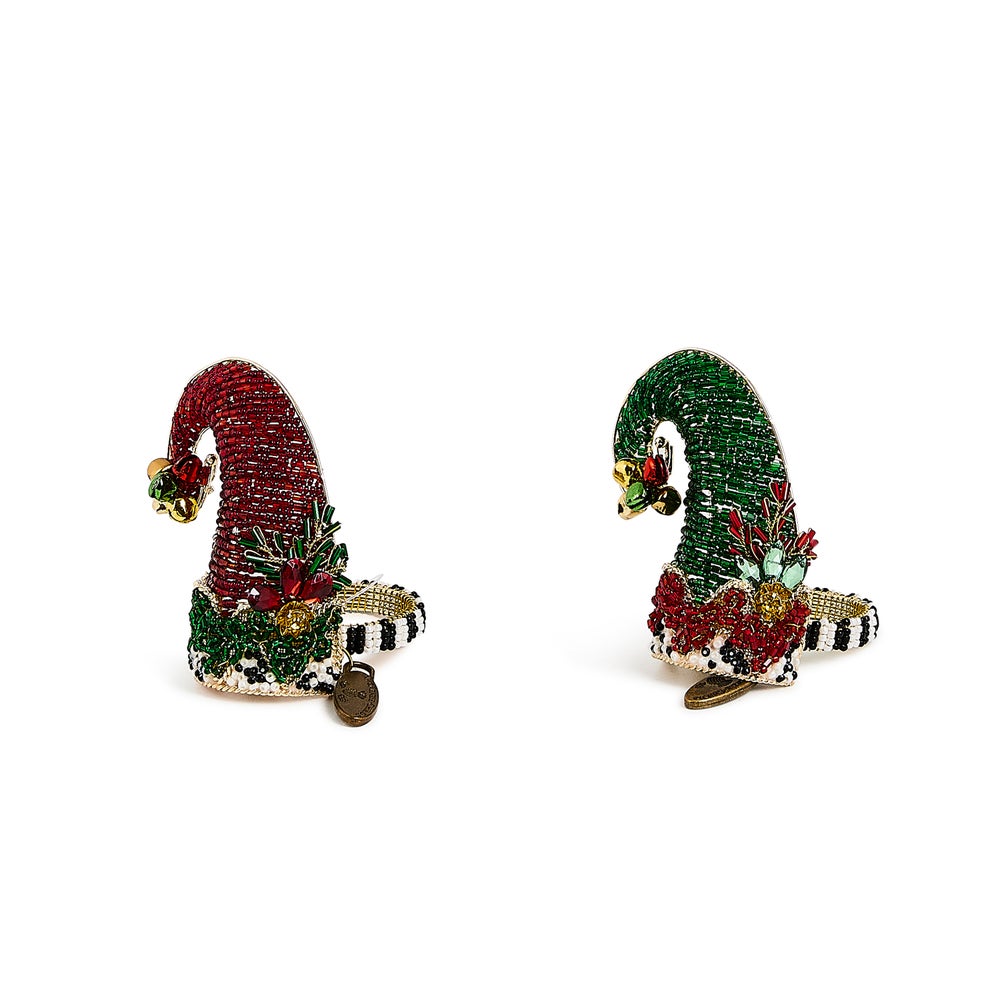 Elf Hat Napkin Rings, Set of 4 mackenzie-childs Panama imagen 1 Elf Hat Napkin Rings, Set of 4 mackenzie-childs Panama imagen 1