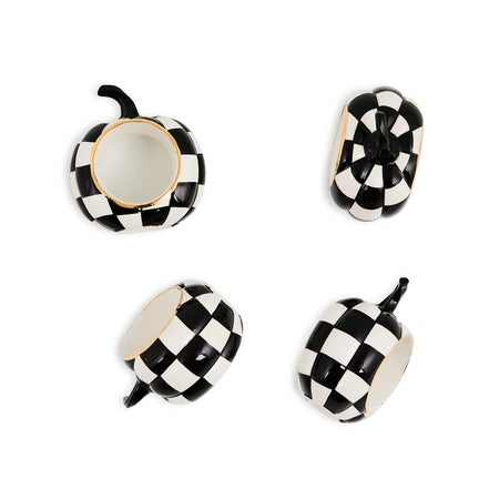 Courtly Check Pumpkin Napkin Rings, Set of 4