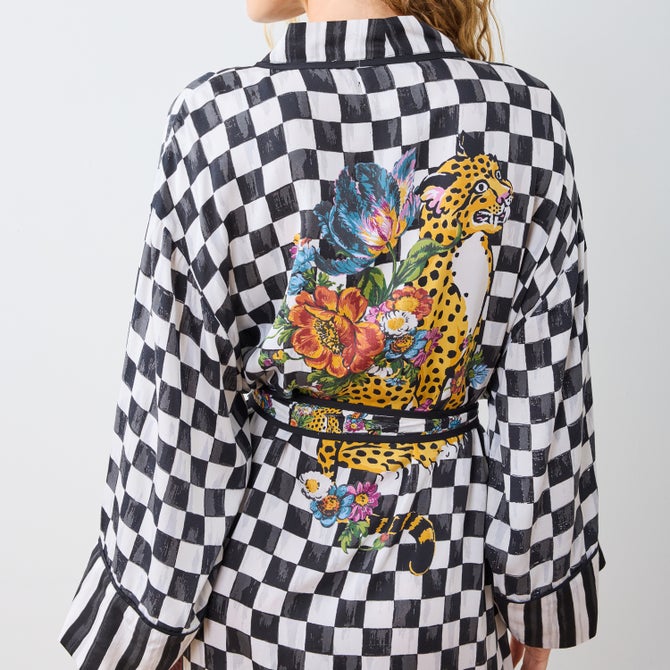 Courtly Flower Market Satin Robe image number 8