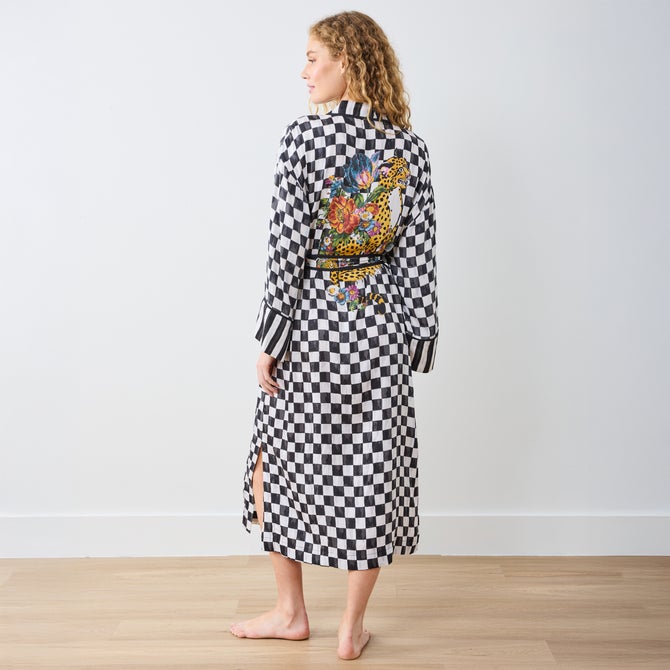 Courtly Flower Market Satin Robe, L/XL image number 6