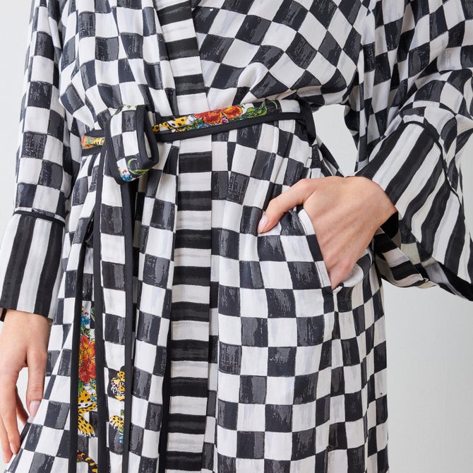 Courtly Flower Market Satin Robe, L/XL image number 3