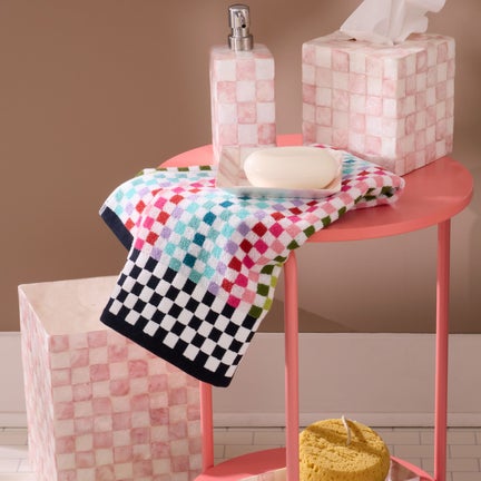 Rainbow Micro Check Hand Towel