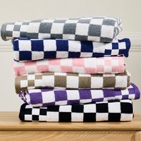 Mocha Check Bath Towel