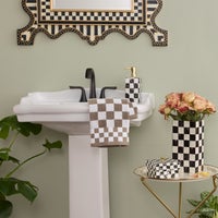 Mocha Check Bath Towel