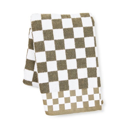 Mocha Check Bath Towel