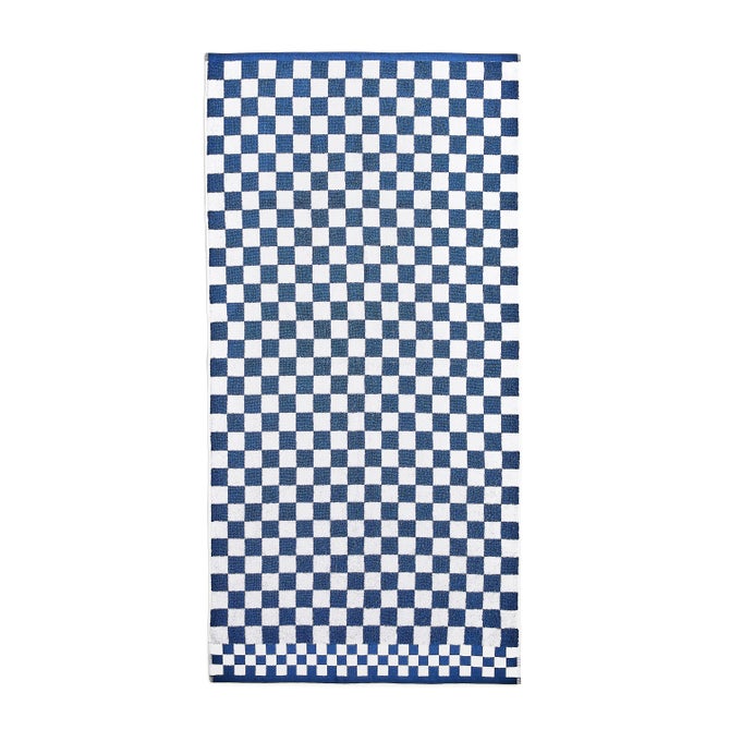 Navy Check Bath Towel image number 1