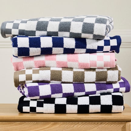 Plum Check Bath Towel Plum Check Bath Towel