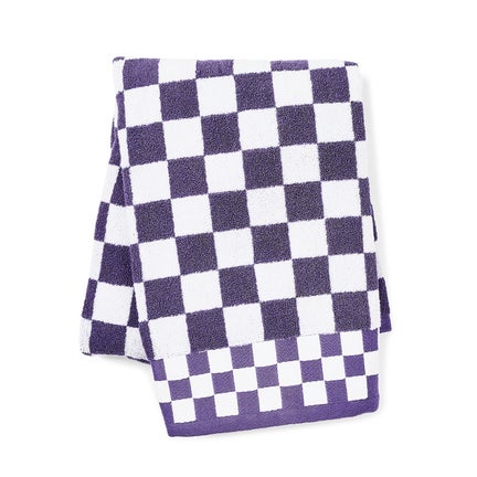 Plum Check Bath Towel