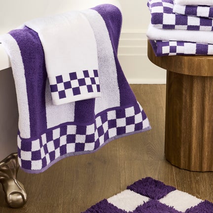Plum Stripe Bath Towel
