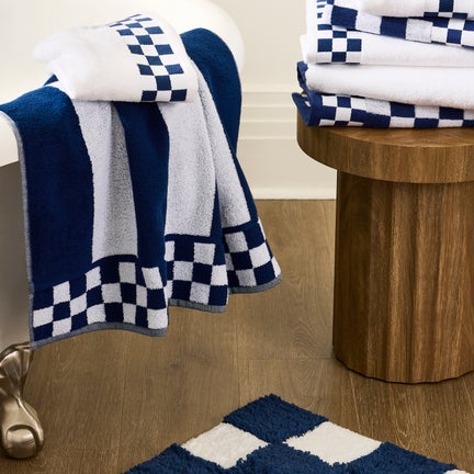 Navy Stripe Bath Towel