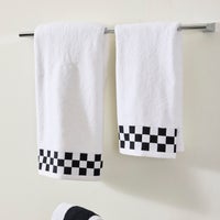 Bath Towel with Black Check Border