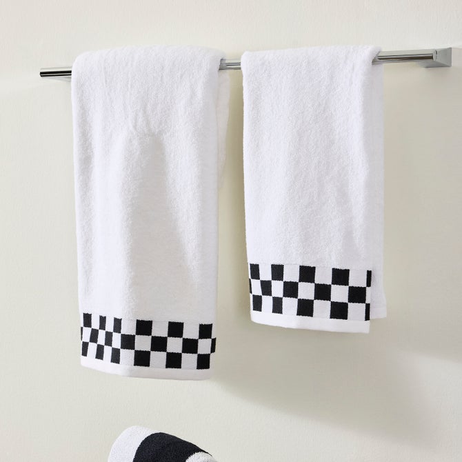 Bath Towel with Black Check Border image number 1