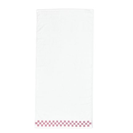 Bath Towel with Rose Check Border