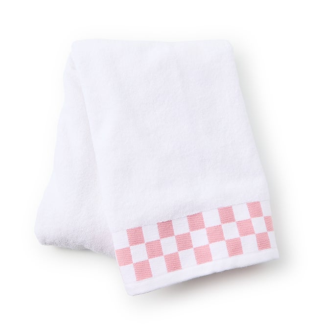 Bath Towel with Rose Check Border image number 0