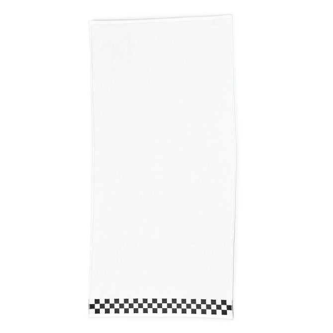 Bath Towel with Navy Check Border image number 2